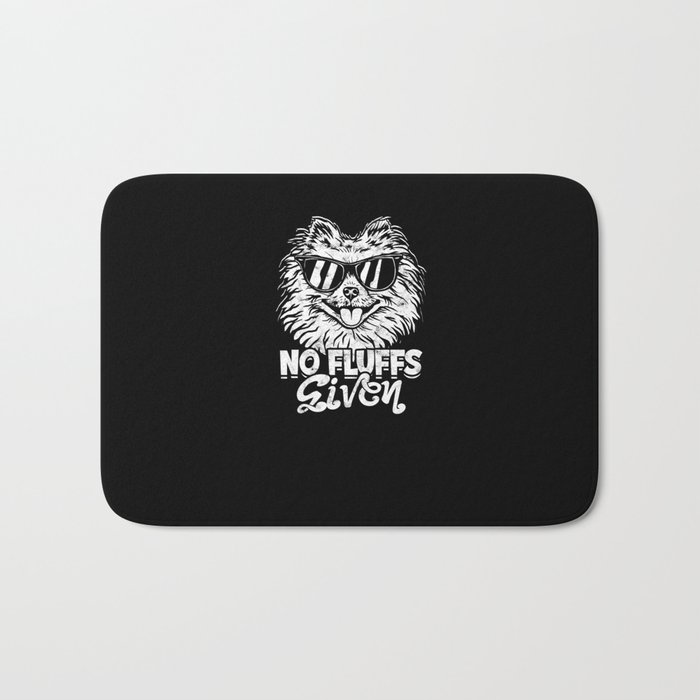 No fluffs given - funny small dog Bath Mat