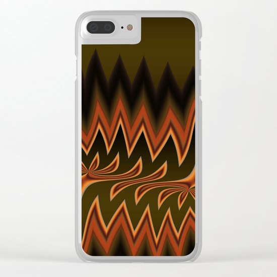 Fractal Tribal Art in Autumn Clear iPhone Case
