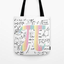 Pi Day Gift 3.14 Pi symbol with Math Equations for Math Geek graphic Tote Bag