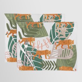Tropical Leaves Tiger Nature Animals Abstract Print Placemat