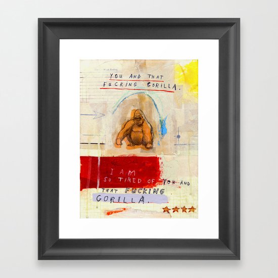 Gratuitous Simian Profanity. Framed Art Print