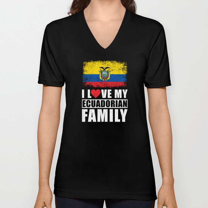 Ecuadorian Family V Neck T Shirt