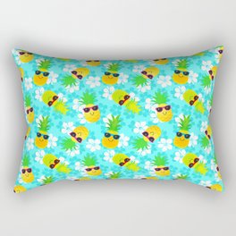 Funny Summer Tropical Pineapples Rectangular Pillow