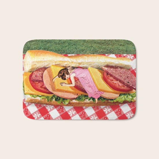 OUT TO LUNCH Bath Mat