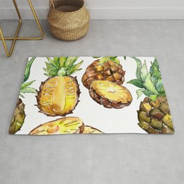 Watercolor Exotic Fruit Pattern 01 Area & Throw Rug