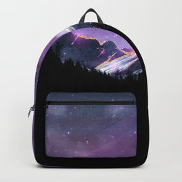 Abstract Mountain Landscape Glowing with Golden Lines Backpack