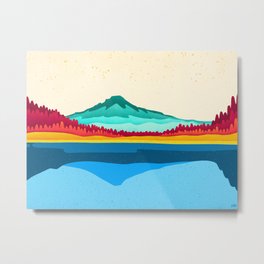 Mount Hood and Trillium Lake Metal Print