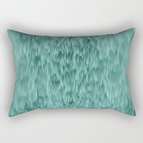 mint abstract rain Rectangular Pillow