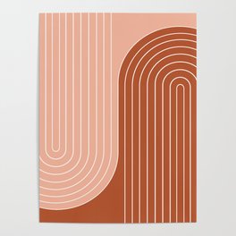Two Tone Line Curvature XXIX Poster
