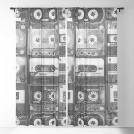 Something Nostalgic - black and white #decor #society6 #buyart Sheer Curtain
