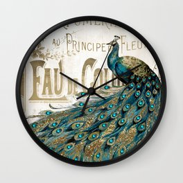Peacock Jewels Wall Clock