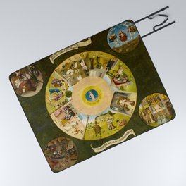 The Seven Deadly Sins and the Four Last Things, 1500 by Hieronymus Bosch Picnic Blanket