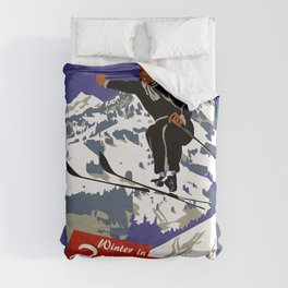 Winter in Zweisimmen Schweiz Duvet Cover