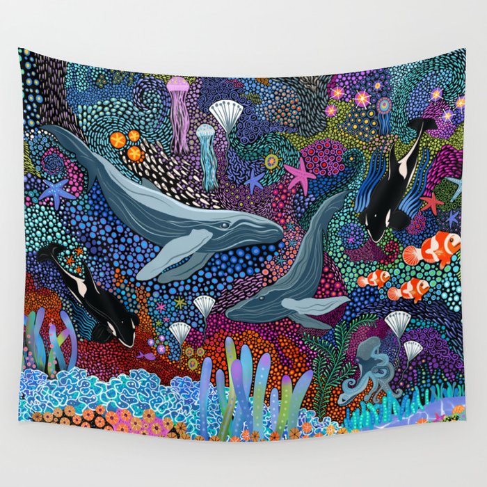 Whale Ocean Life Wall Tapestry