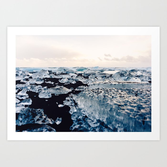 Ice Field on Diamond Beach, Iceland Art Print