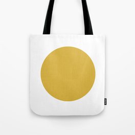 Perfection. Mustard Yellow Sun Dot on White Tote Bag