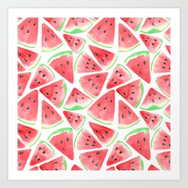 Watermelon slices pattern  Art Print
