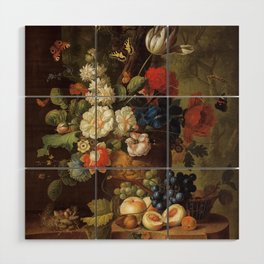 Flowers by Jan van Os, circa 1780 Wood Wall Art
