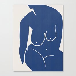 Nude in yellow 2 blue var Canvas Print