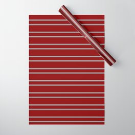 [ Thumbnail: Dark Red, Dark Grey, and Grey Colored Lined Pattern Wrapping Paper ]