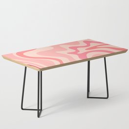 Retro Liquid Swirl Abstract in Soft Pink Coffee Table