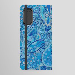 Paisley Ornament - Sky Blue and silver Android Wallet Case