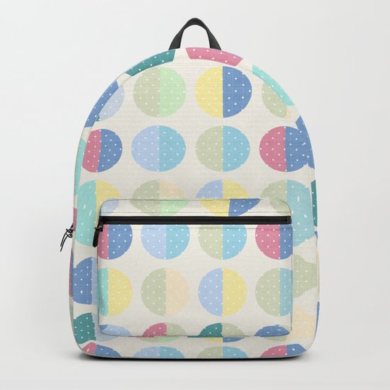 Retro . The pattern is polka dot . Backpack