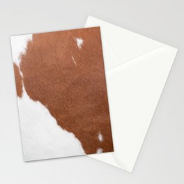 Brown Cowhide, Cow Skin Print Pattern, Modern Cowhide Faux Leather Stationery Card