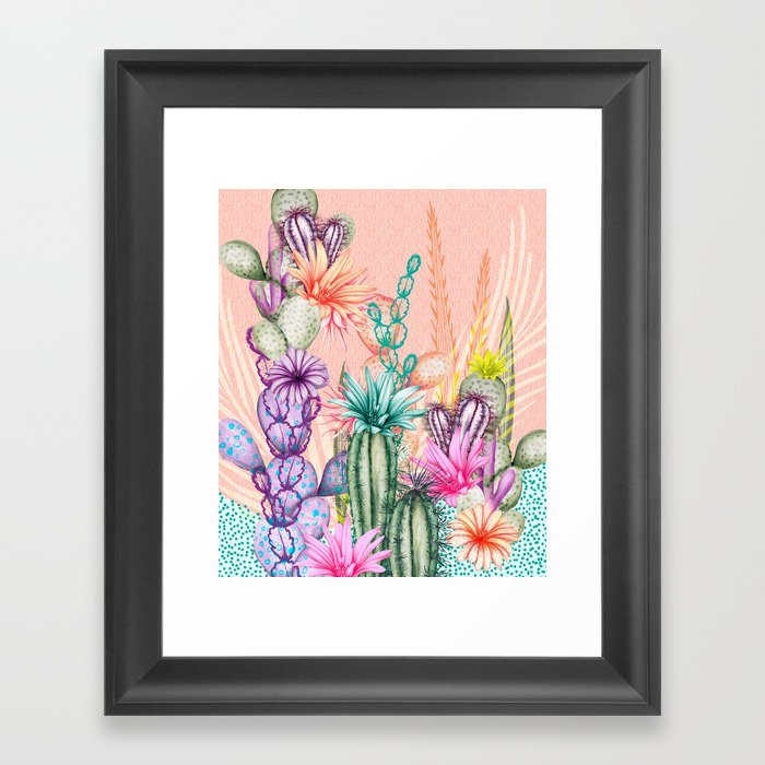 Cacti Love Framed Art Print