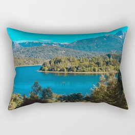 Argentina Photography - Beautiful Blue River Going Beside The Landscape Rectangular Pillow