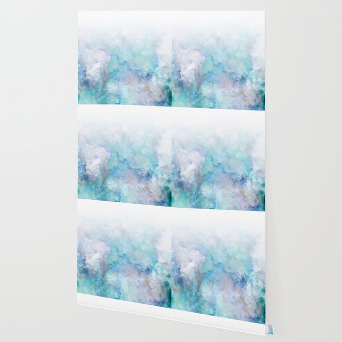 Fresh Blue And Aqua Ombre Frozen Marble Wallpaper By Dominiquevari