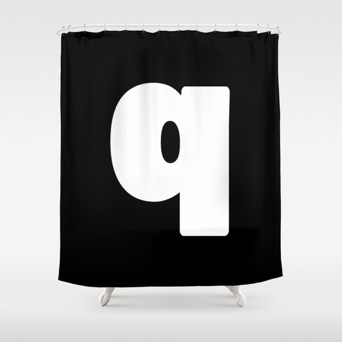 q (White & Black Letter) Shower Curtain