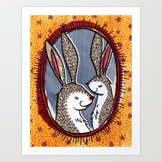 Hares Art Print