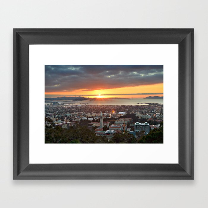 View of San Francisco Bay Area at Sunset from UC Berkeley Framed Art Print