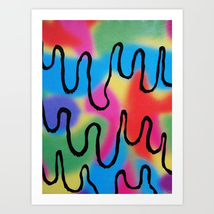 rainbow drips scratch art Art Print