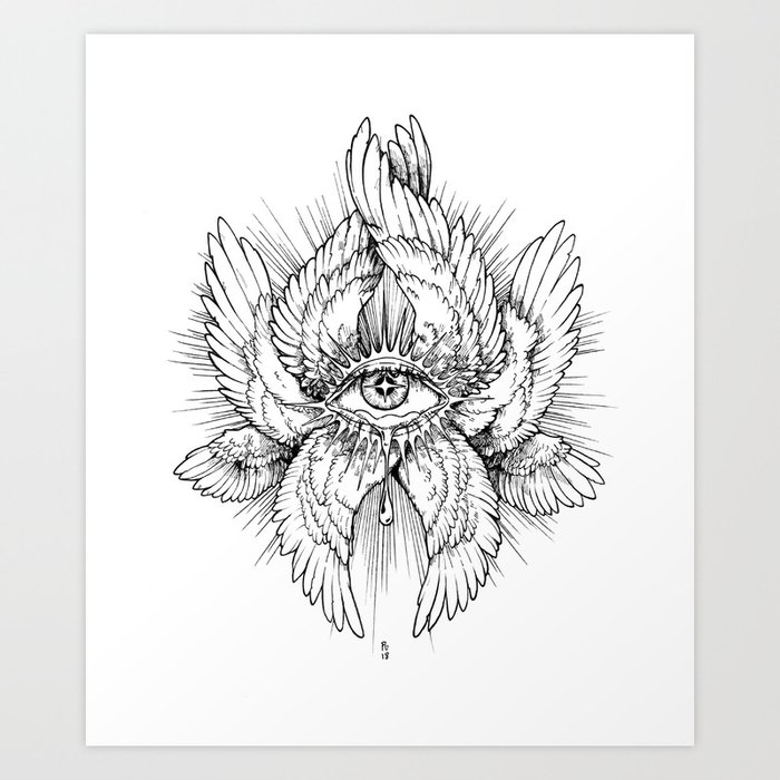 Cherub B W Art Print By Purmu Society6