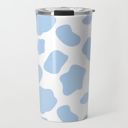 cow print - blue Travel Mug