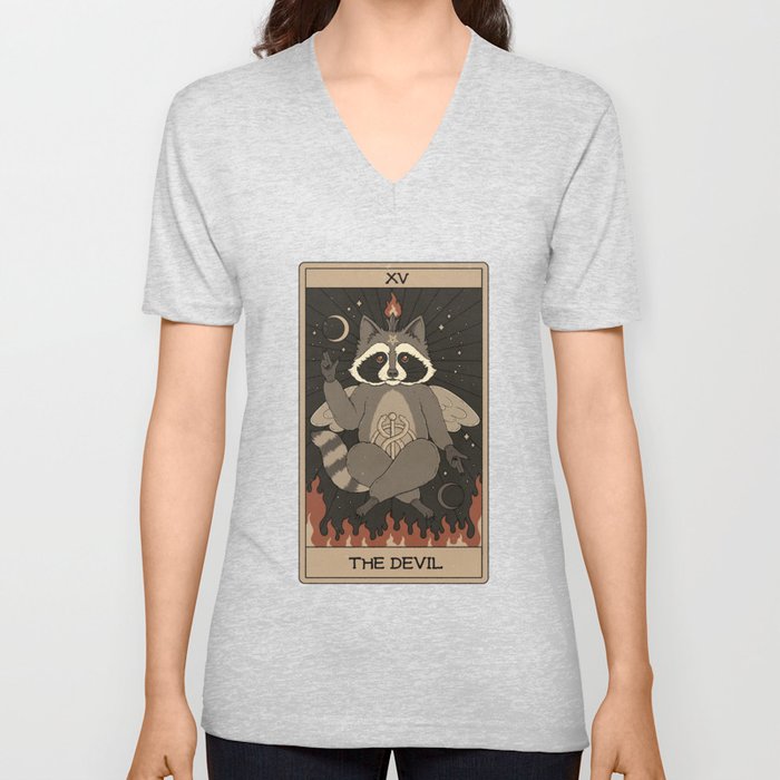 The Devil - Raccoons Tarot V Neck T Shirt