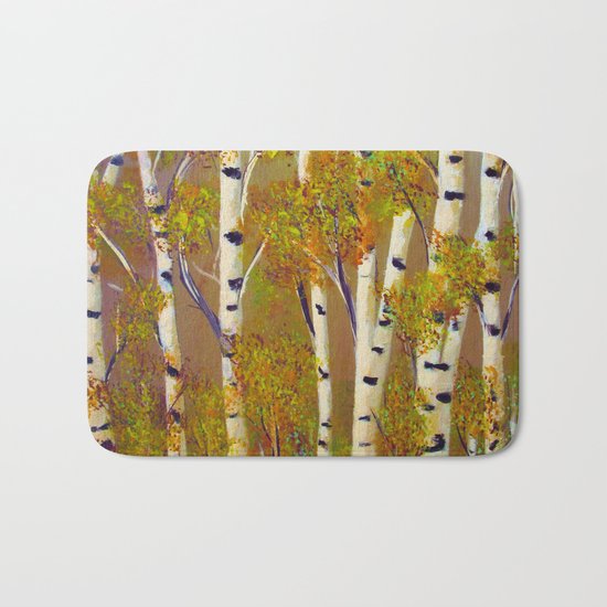 Birch trees-3 Bath Mat