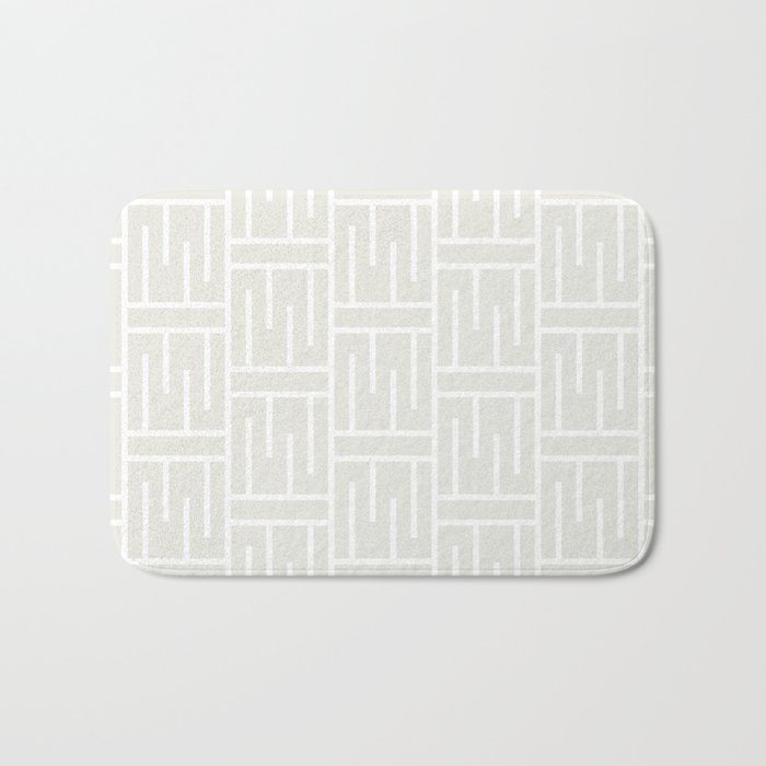 Chiffon and White Minimal Line Art Pattern 3 Pairs DE 2022 Trending Color Almond Milk DEHW01 Bath Mat