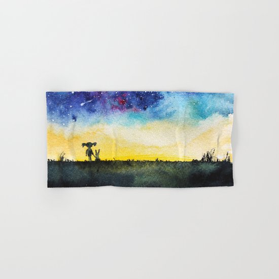 Making wishes on a shooting star Hand & Bath Towel