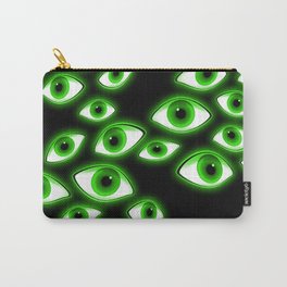 Creepy Cluster of Glowing Green Eyes Carry-All Pouch