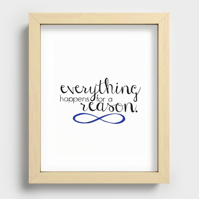 everything happens for a reason Recessed Framed Print