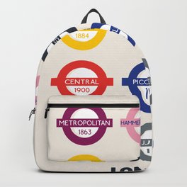 London underground poster, metro alphabet map, subway sign, the tube art Backpack | Subwaymap, Subwayartprint, Undergroundmap, Graphicdesign, Londonmetro, Undergroundart, Subwaysign, Londonsubway, Londontube, Minimalistmap 
