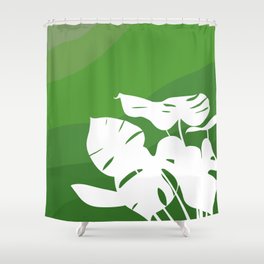 Sage Monstera Shower Curtain