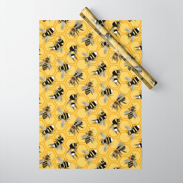 Busy Bees Wrapping Paper by Elsys Art