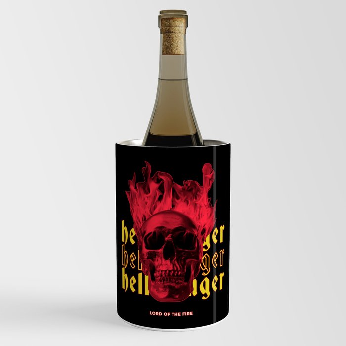 Hellinger Lord Of Fire Creepy Skull Hell Fire Halloween For Men Women Kids Gift Idea Wine Chiller