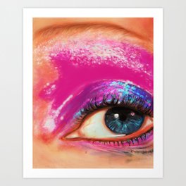 Disco girl makeup after a Saturday night out clubbing Art Print