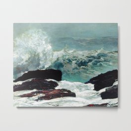 Maine Coast by Winslow'Homer' Metal Print | Ocean, Fineart, Waves, Trend, Tapestry, Painting, Mural, Marine, Turquoise, Artprint 