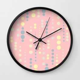 Colordrops Wall Clock | Blue, Abstract, Dots, Kids Decor, Pink, Mint, Pattern, Graphicdesign, Salmon, Coral 